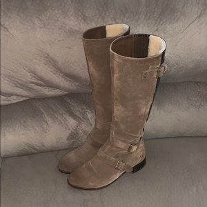 UGG suede and leather knee high boots